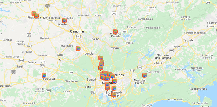 Mapa de Lojas